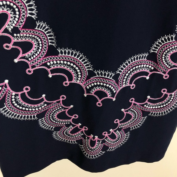 Eliza J. Blue Paisley Embroidered Shift Dress - Picture 7 of 8